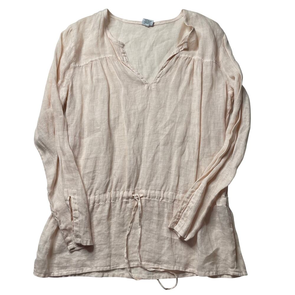 CP Shades Peach Long Sleeve Tunic Top Blouse Size Medium Women's
